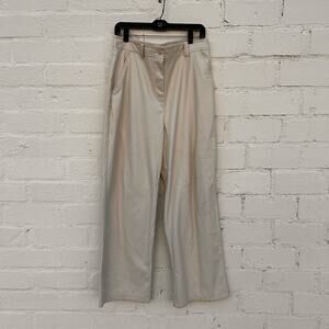 TopShop Cream Pleather Wideleg Pants Size US12